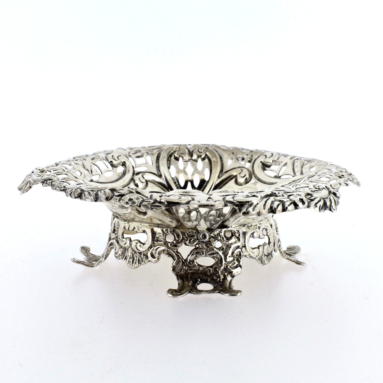 Antique English Sibray Hall & Co. 1892 Sterling Silver Sweetmeat Bon Bon Dish