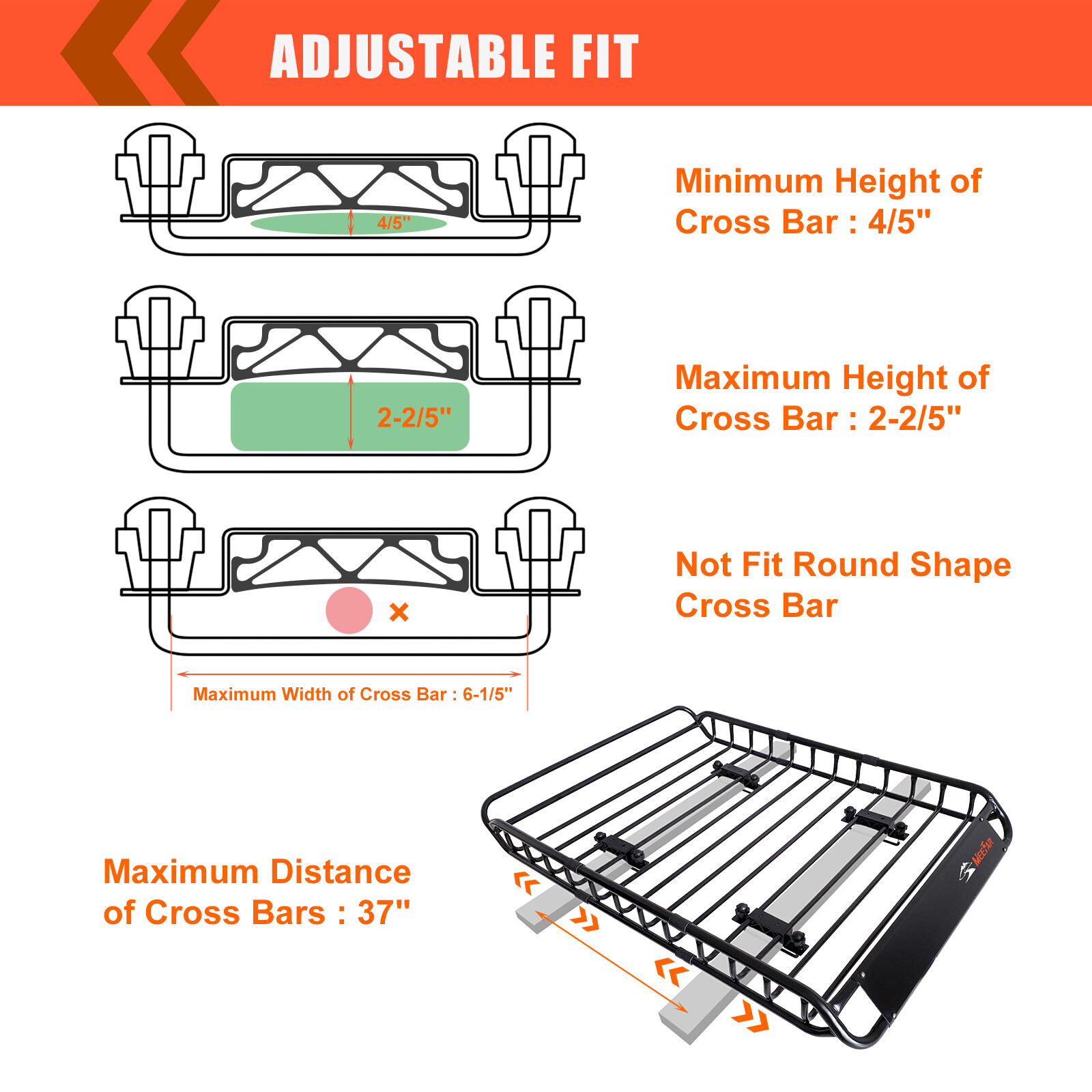 Universal Roof Rack Cargo Carrier Basket SUV Top Luggage Holder & Waterproof Bag