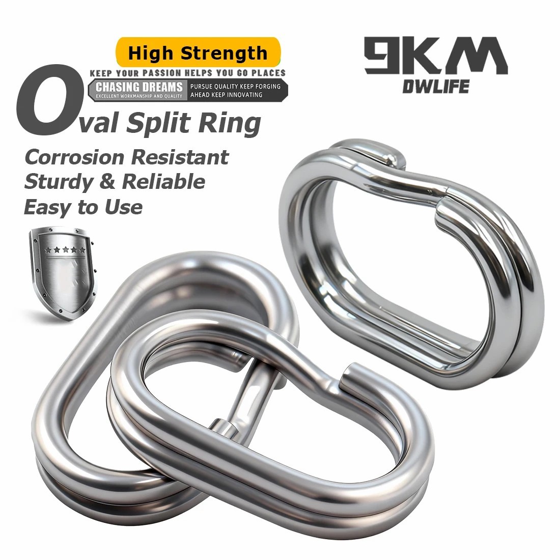 50-200pcs Fishing Oval Split Ring Stainless Steel Lure Line Connector for Bass