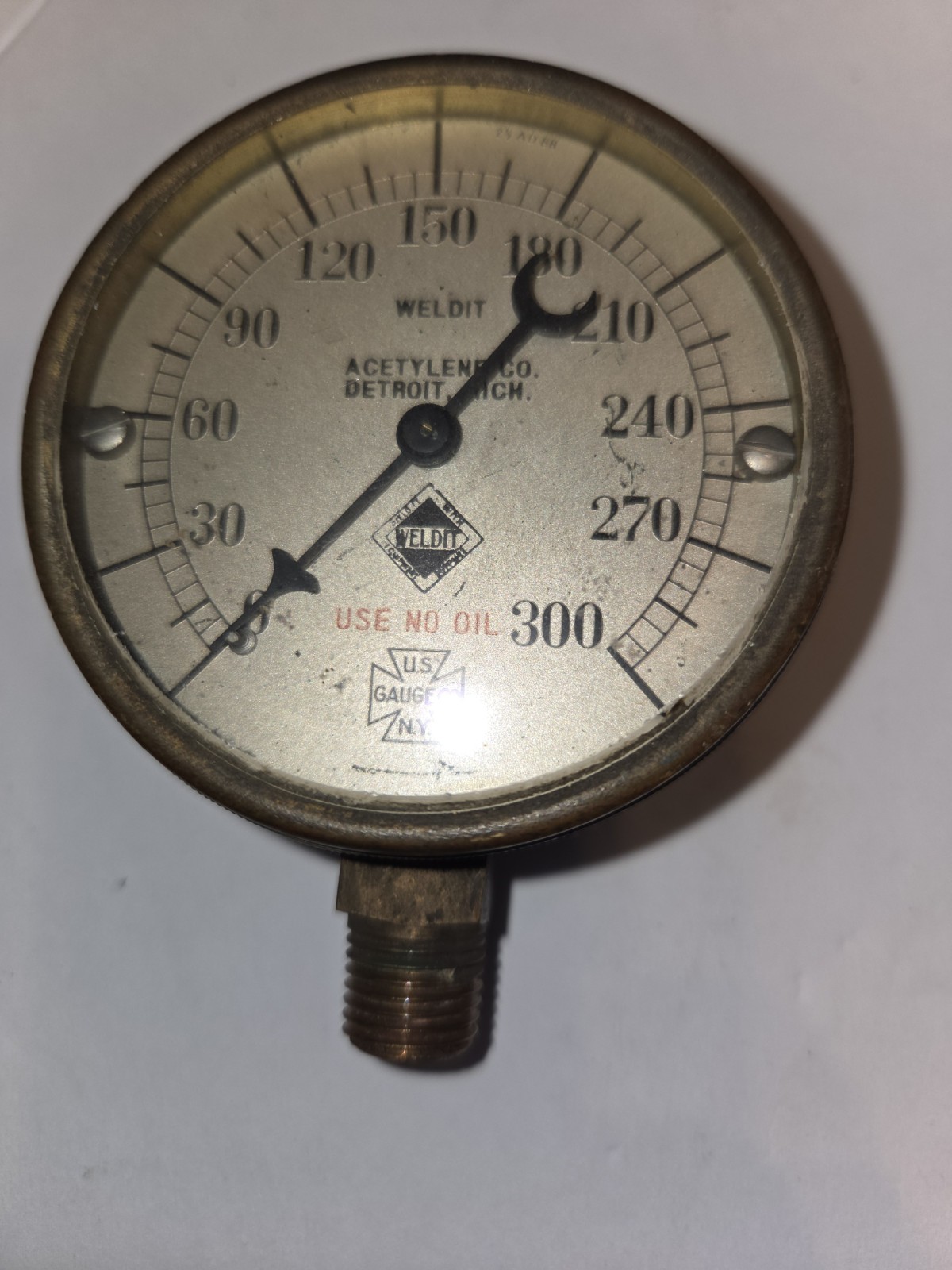 Vintage Brass Steampunk Weldit Gauge USA