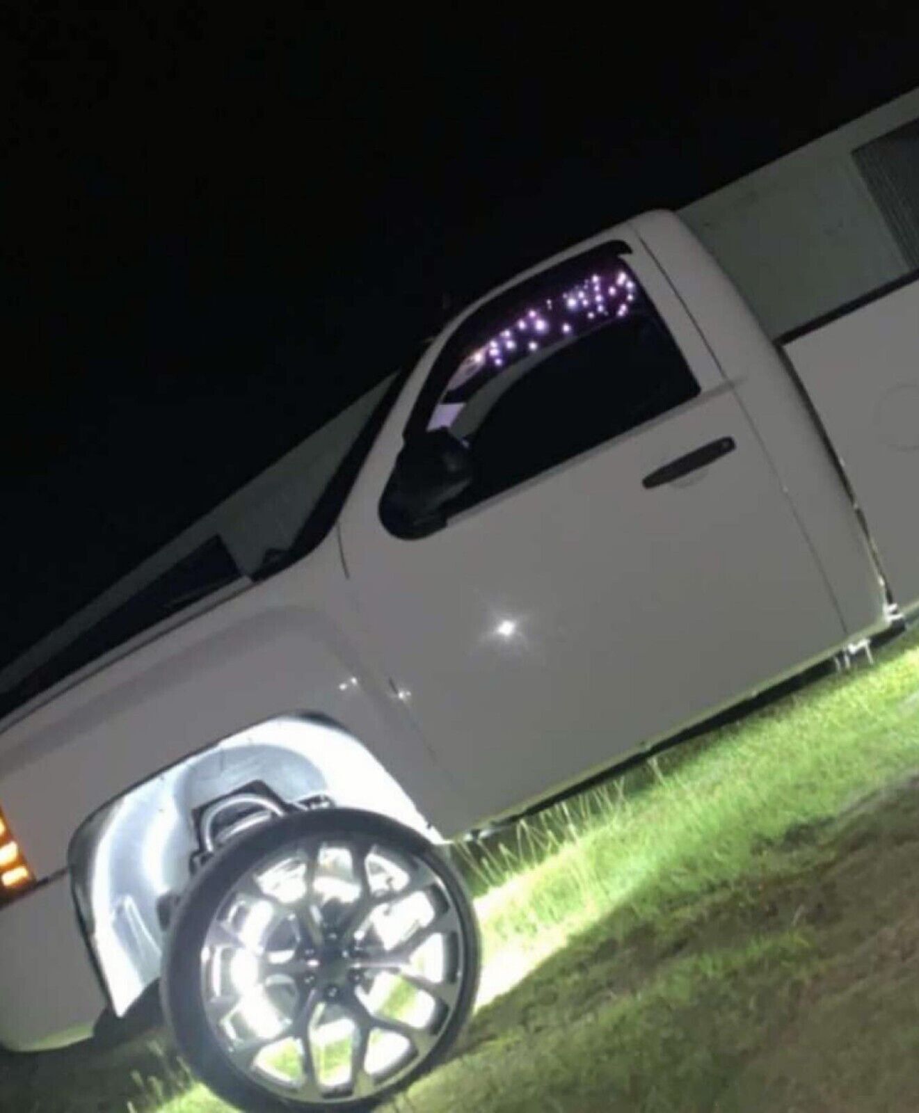 Set with (4) 17.5" QUAD ROW Strobes PURE WHITE Car Truck LED Wheel Rim Lights