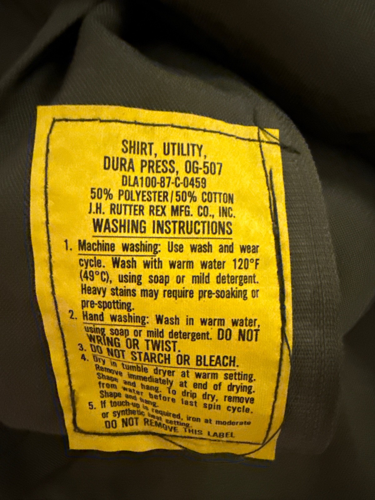 NOS US Military OG-507 Utility Shirt 15.5x33 Unissued 1987 Dura Press Fatigue