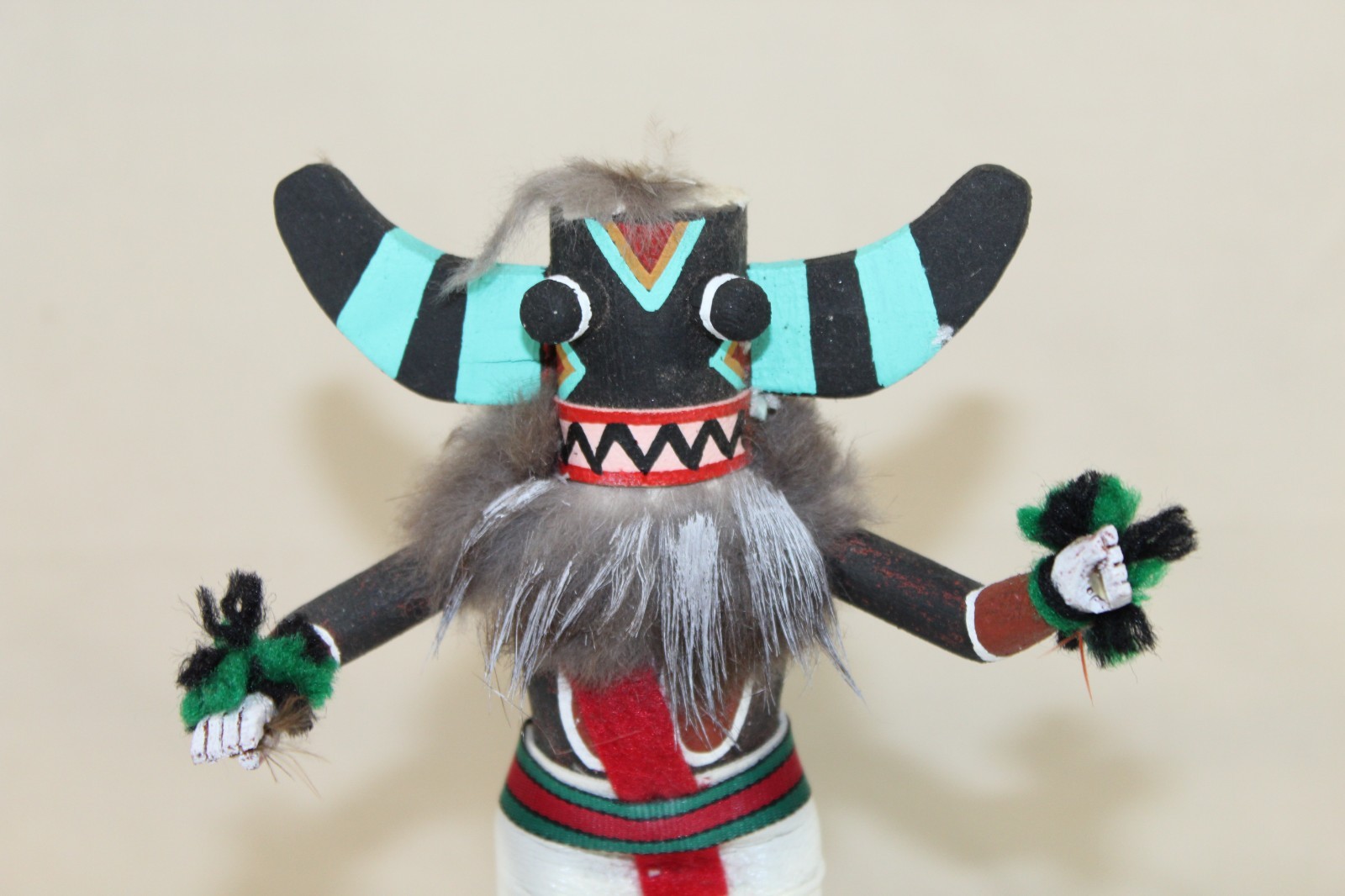 Vintage Hopi Pueblo 7.25" Kachina Doll "Broad Face" Signed C. King