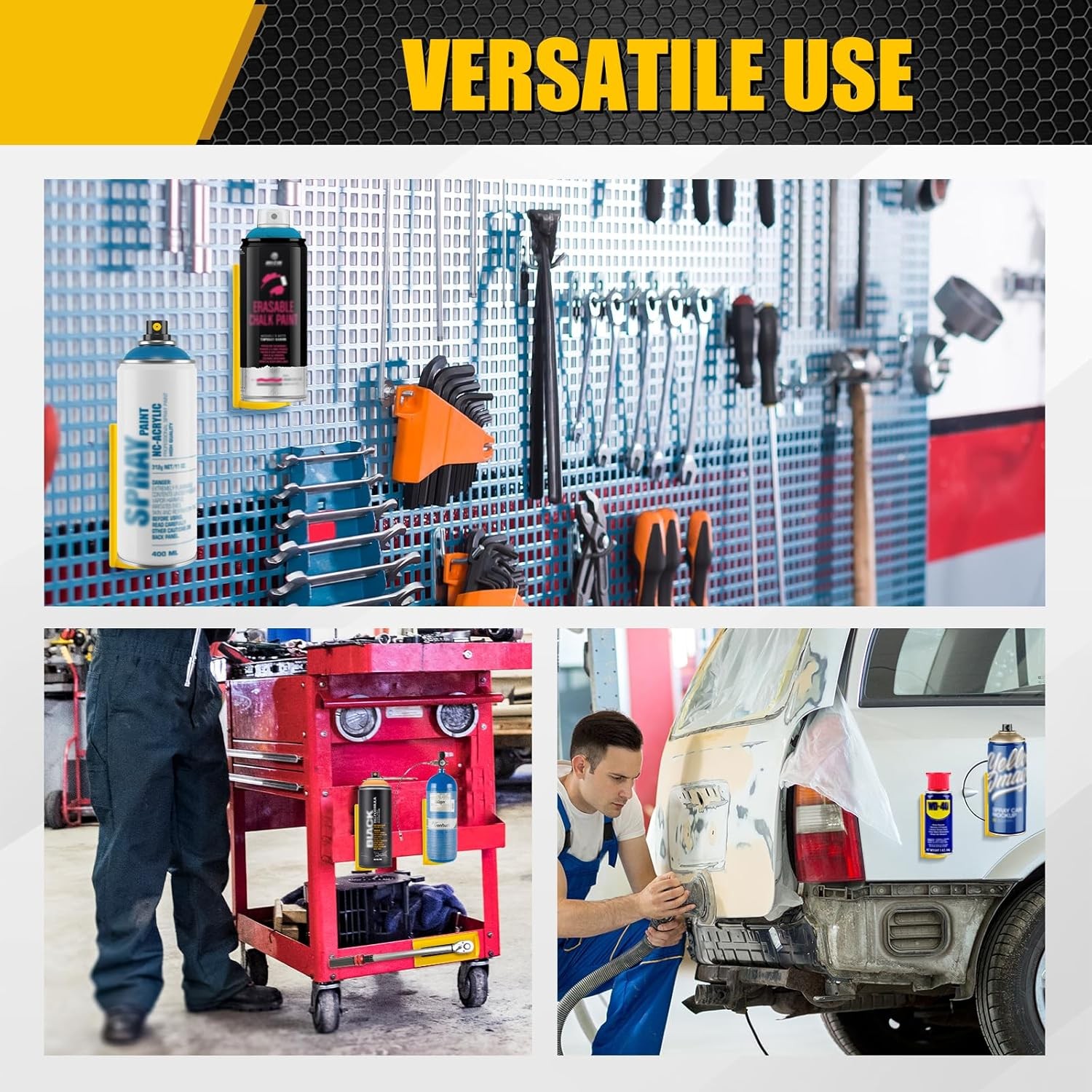 4 Pcs Magnetic Aerosol Spray Can Holder,Powerful Magnet Toolbox Bottle Holder