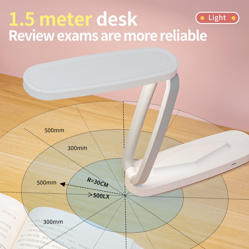 LED Desk Lamp – Rechargeable, Foldable, Portable Light with 3 Brightness Levels
