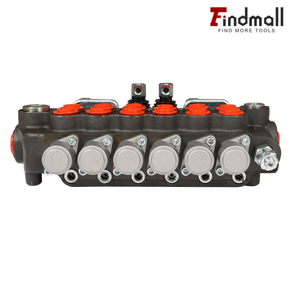 6 Spool 21 GPM Hydraulic Directional Control Valve w/ 2 Joysticks SAE 3625 PSI