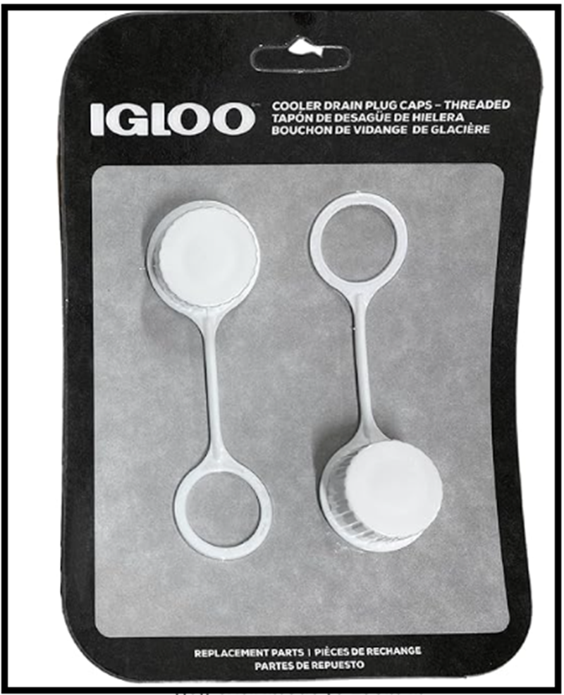 Igloo Cooler Threaded Drain Plug Caps with Plastic Tether 20049