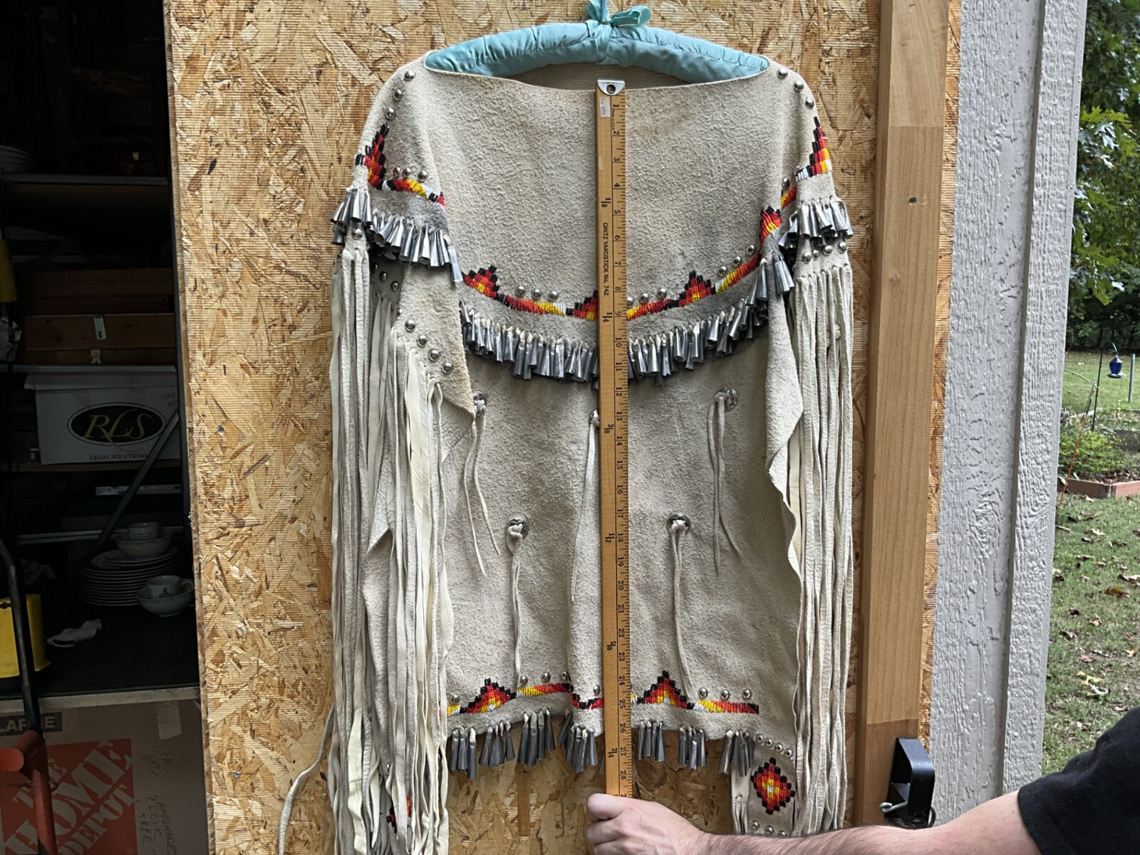 Vintage? Native American Apache Beaded Leather Dress With Tin Cones