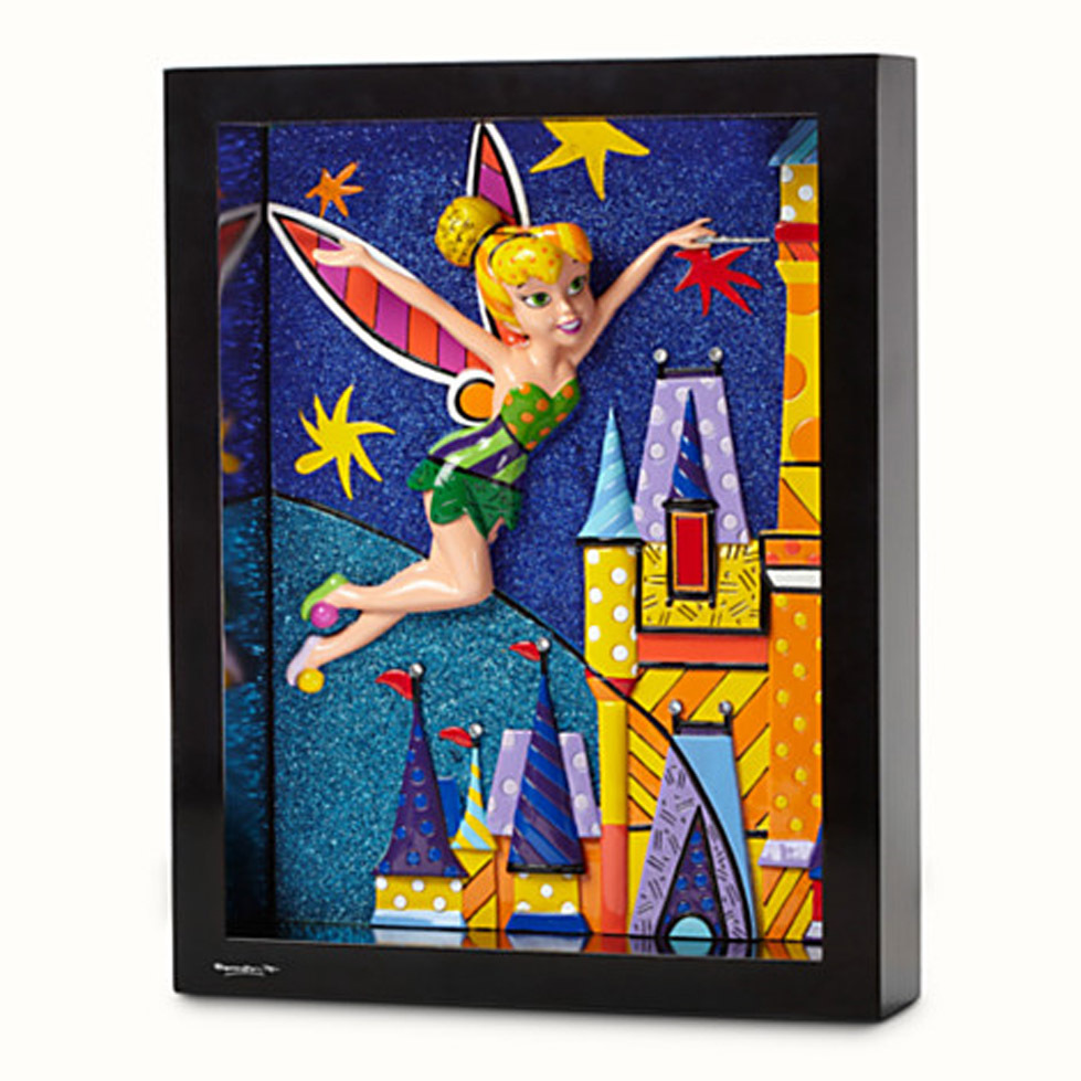 Disney Disneyland 60th Diamond Tinker Bell Shadow Box Wall Art by Britto NEW