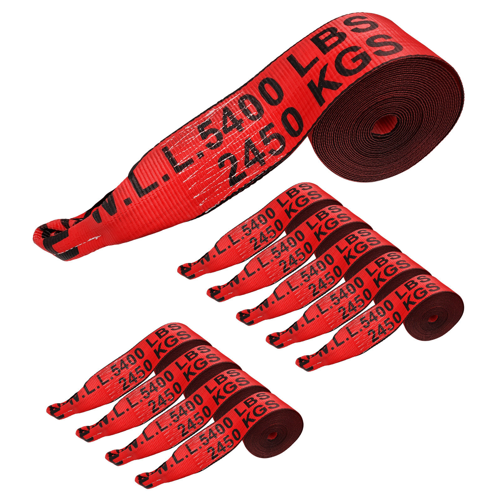 USA 10 Pack Heavy Duty Flatbed Truck 4" x 30'  Winch Strap w/Twisted Loop 5400LB