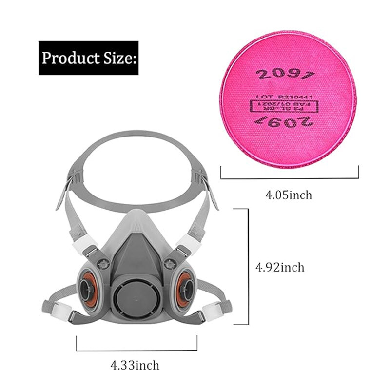 Gas Dust Mask 6200+2091 Gas mask Suit Respirator Painting Spraying Face Size M