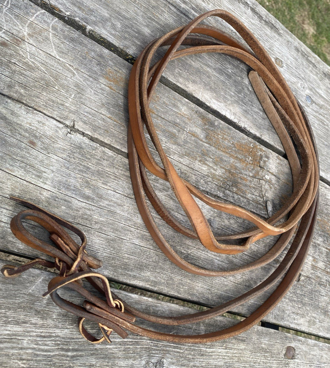 Used Amish made 5/8" X 8 1/2 ft harness leather Western split reins