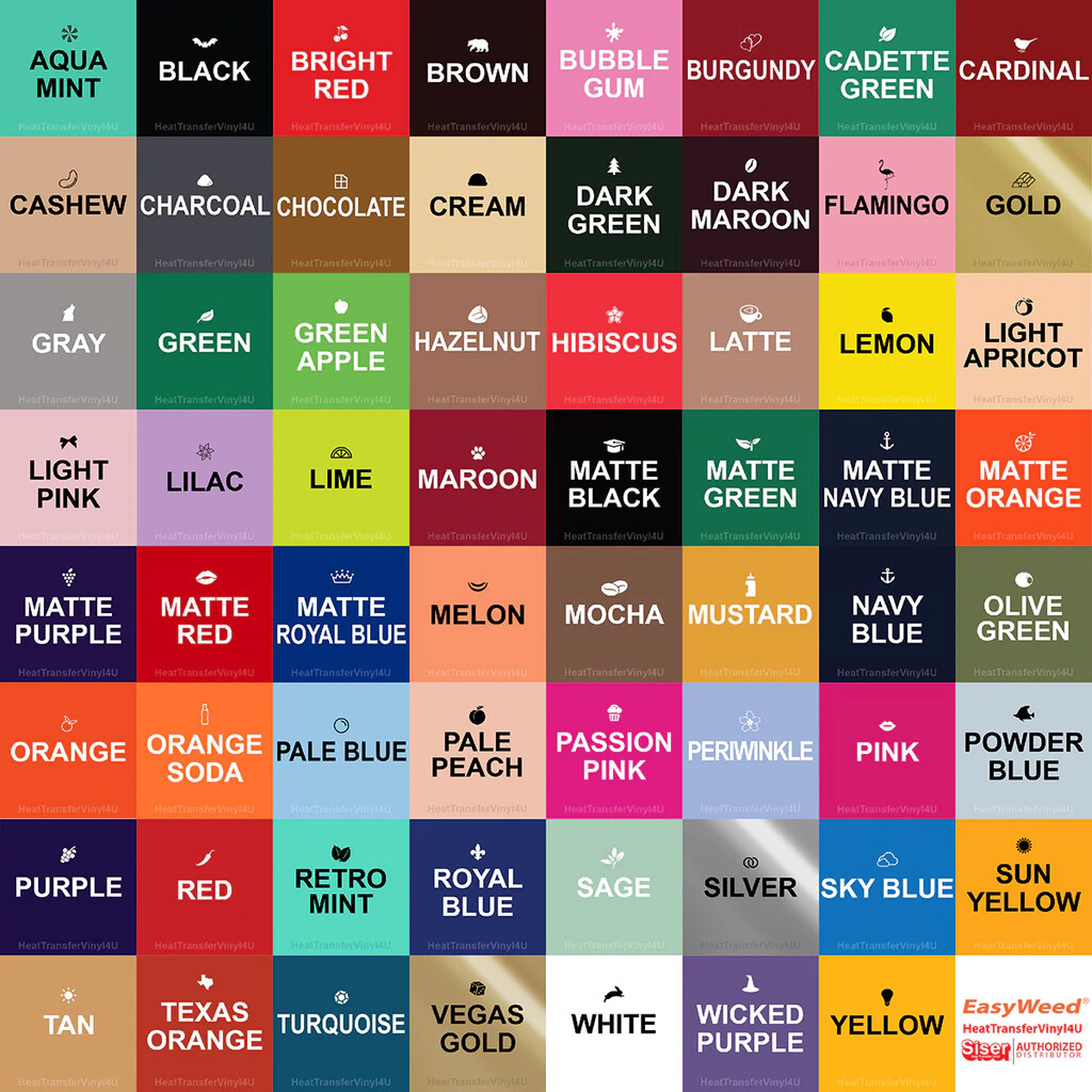 Siser EasyWeed Iron On Heat Transfer Vinyl For T-Shirts -WHITE 12",15",20" Rolls