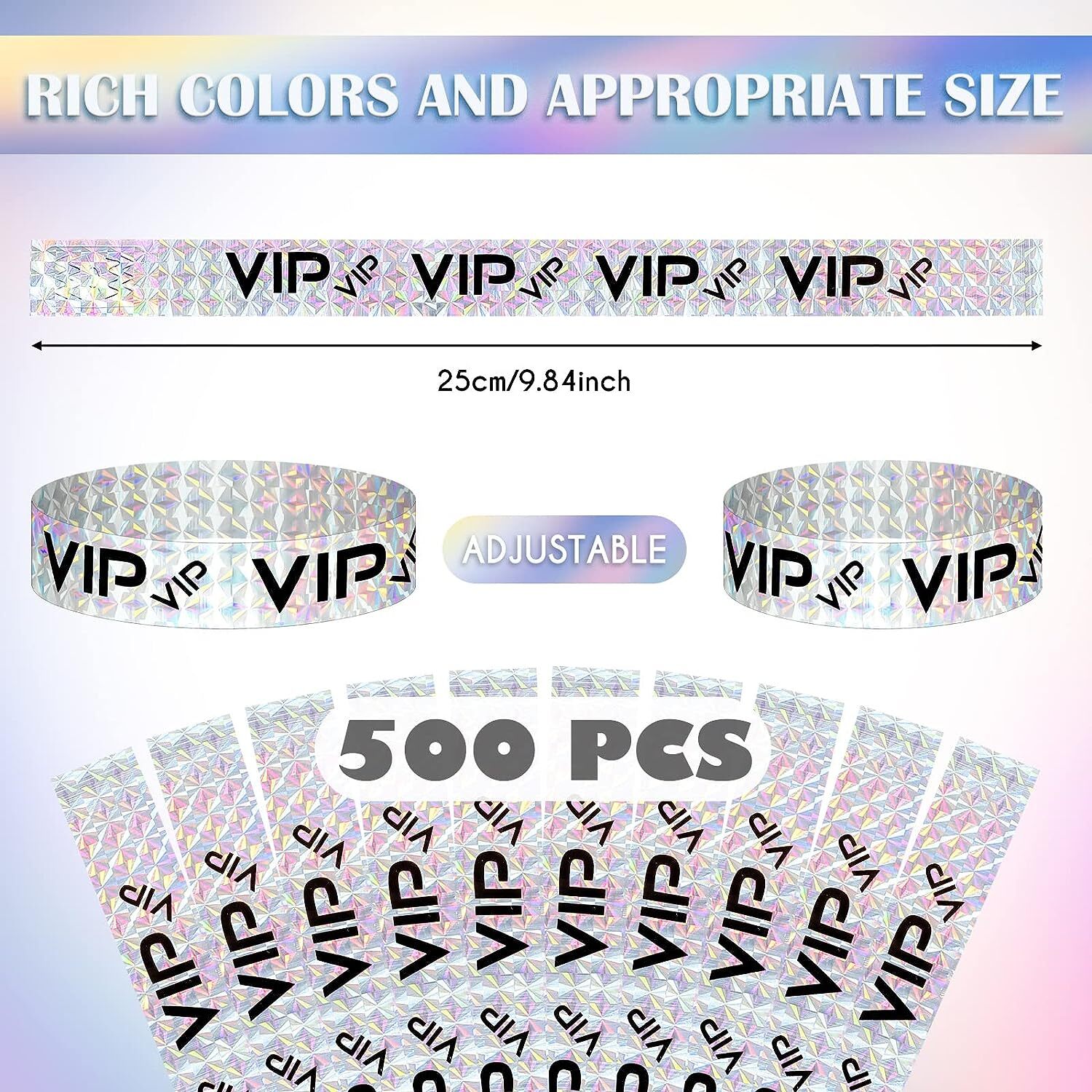 500 Pack VIP Plastic Wristbands Party Wristbands for Events VIP Custom