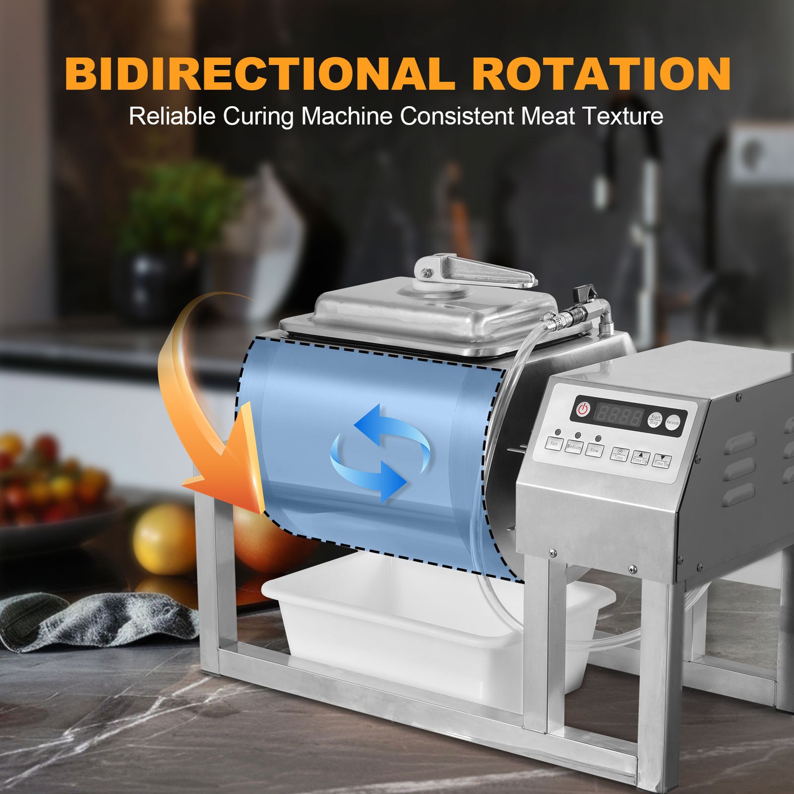 Meat Tumbler Marinator 18L Commercial Vacuum Marinating Mixer Machine Timing