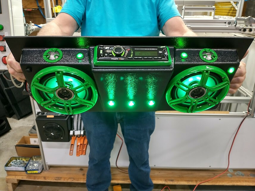 Golf Cart UTV ROOF MOUNT STEREO RADIO CONSOLE EMPTY FITS 6.5 INCH SPEAKERS