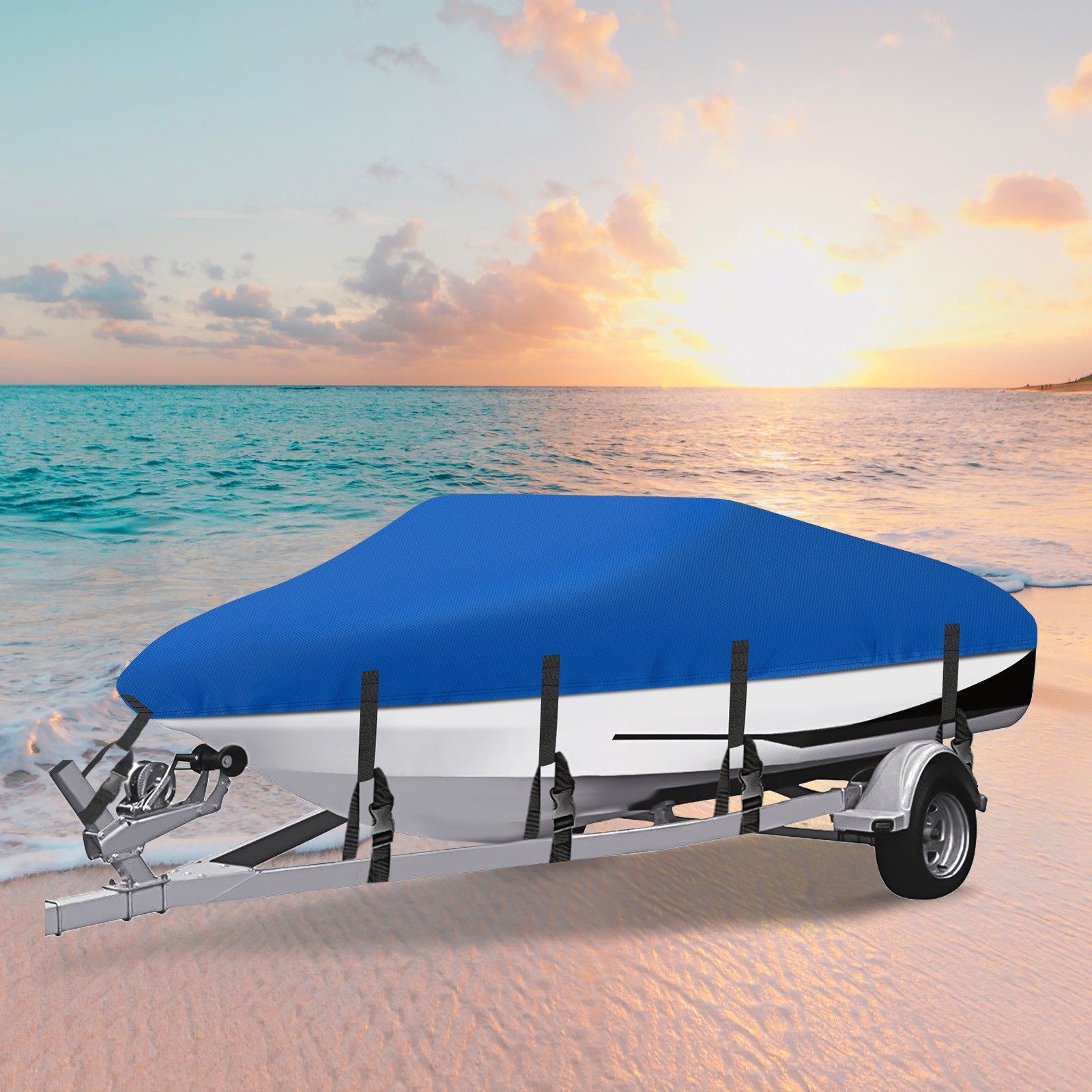 17' 18' 19' Boat Cover Waterproof Heavy Duty Marine Grade Fits V-Hull Runabout