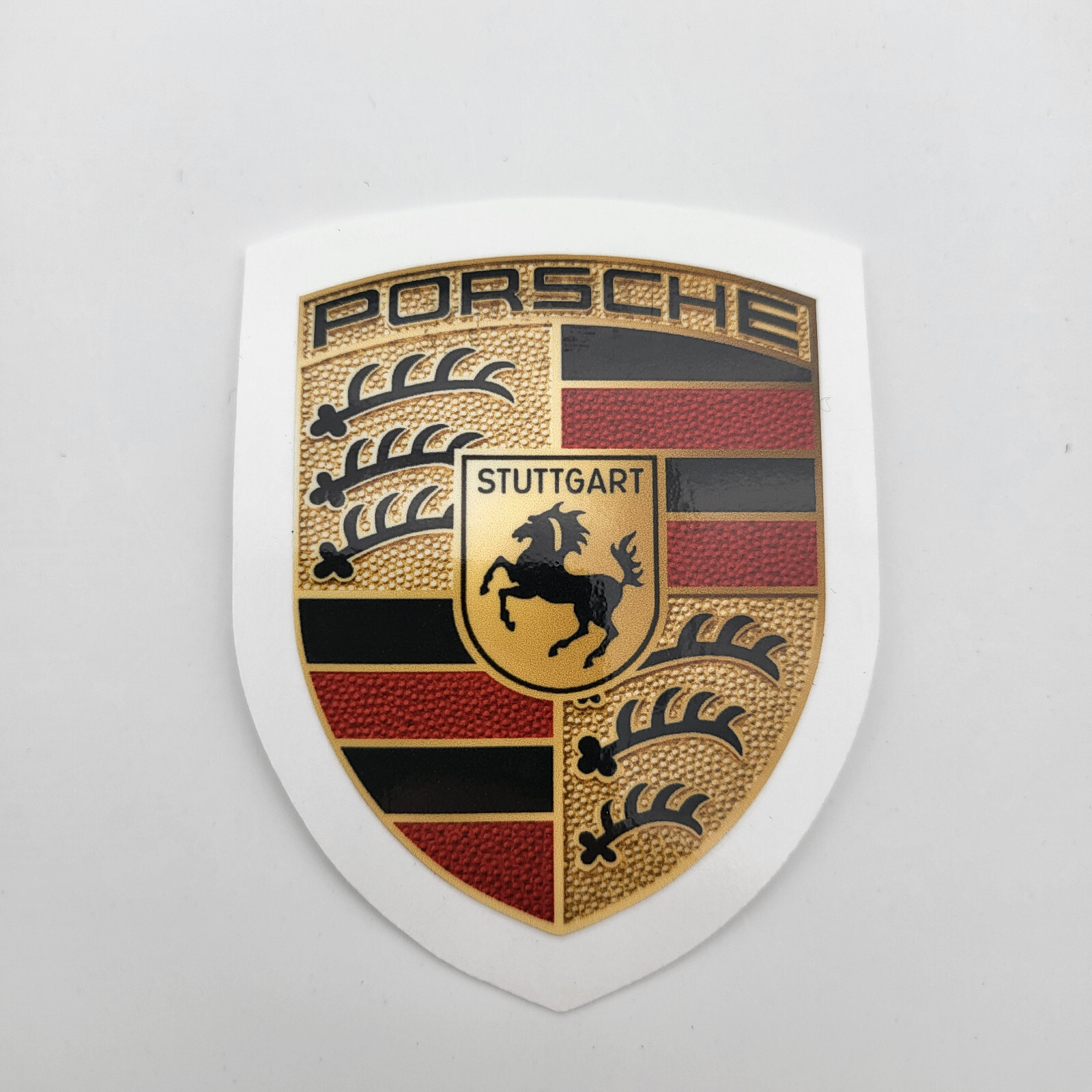 2x Coat of Arms Sticker Porsche Logo Emblem, 6.5cm x 5.5cm, Coloured, WAP0130050MCST
