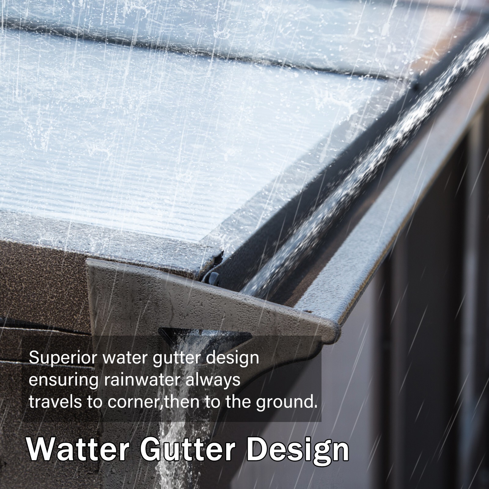 Domi 10x14FT Wall Mounted Sunroom with PC Roof and Lockable Sliding Doors