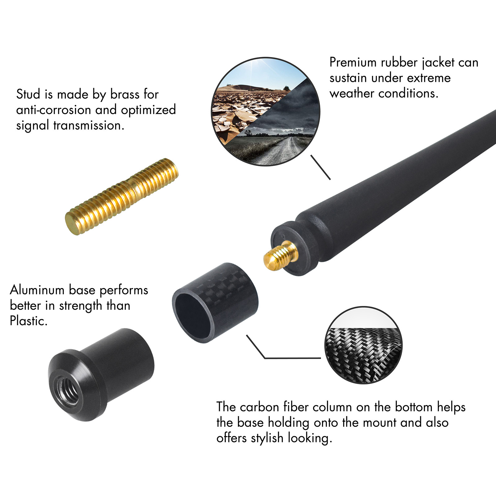 Rydonair 7" Short Antenna Replacement with Ford F150 Raptor 2009-2024