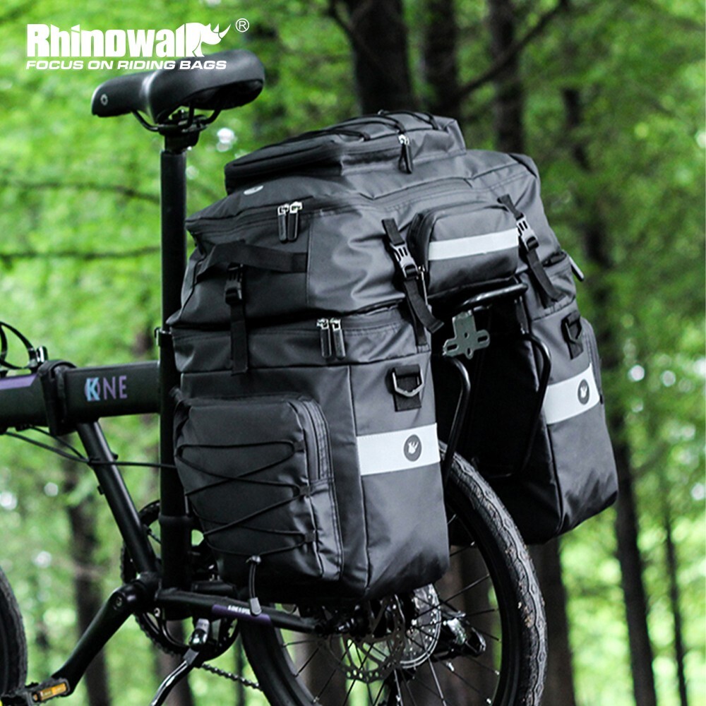 Rhinowalk 65L Bike Pannier Bag Waterproof 3 IN 1 Set Bicycle Rear Rack Saddle