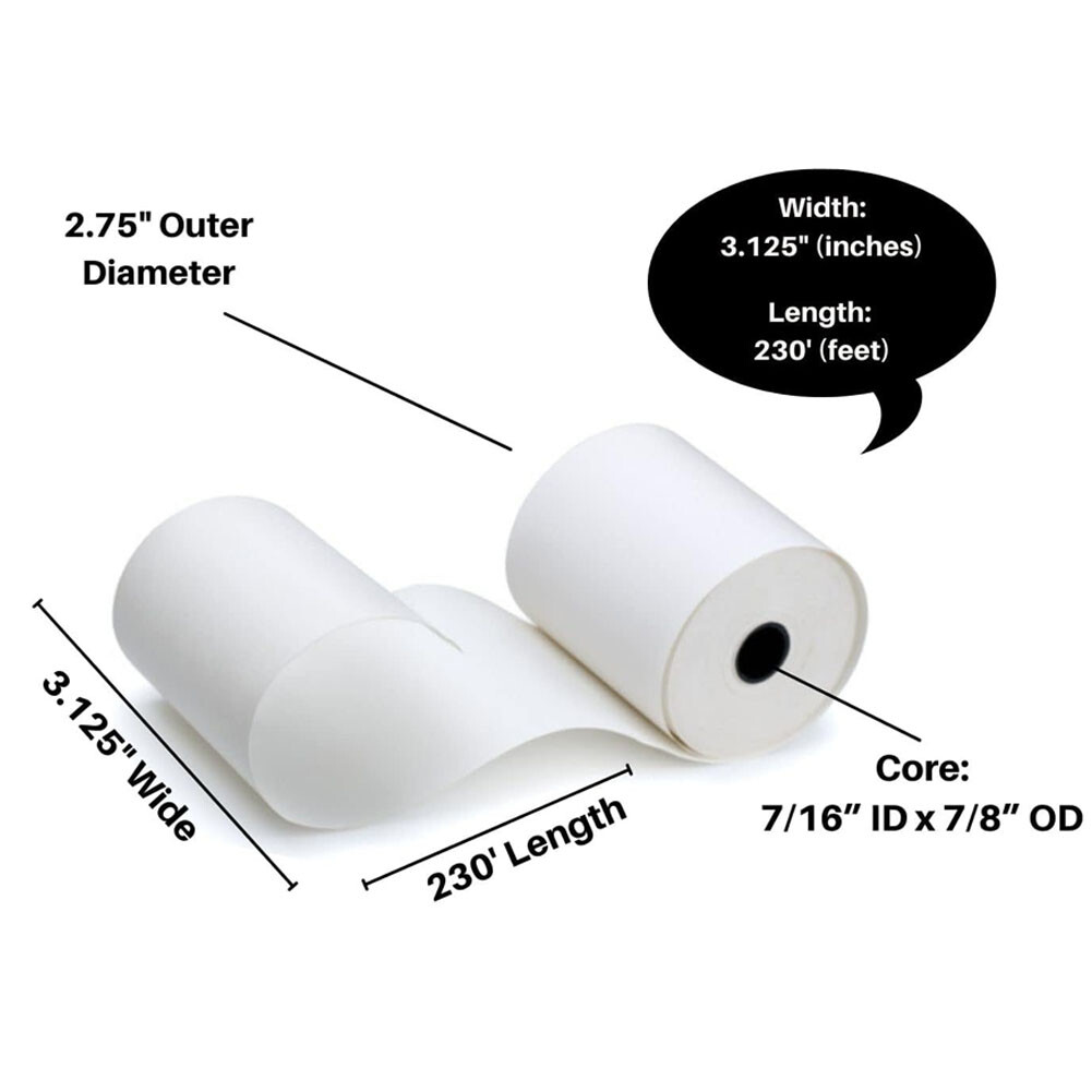 BPA Free Thermal Paper Rolls 3 1/8" x 230' - 40 Rolls Premium POS Receipt Paper
