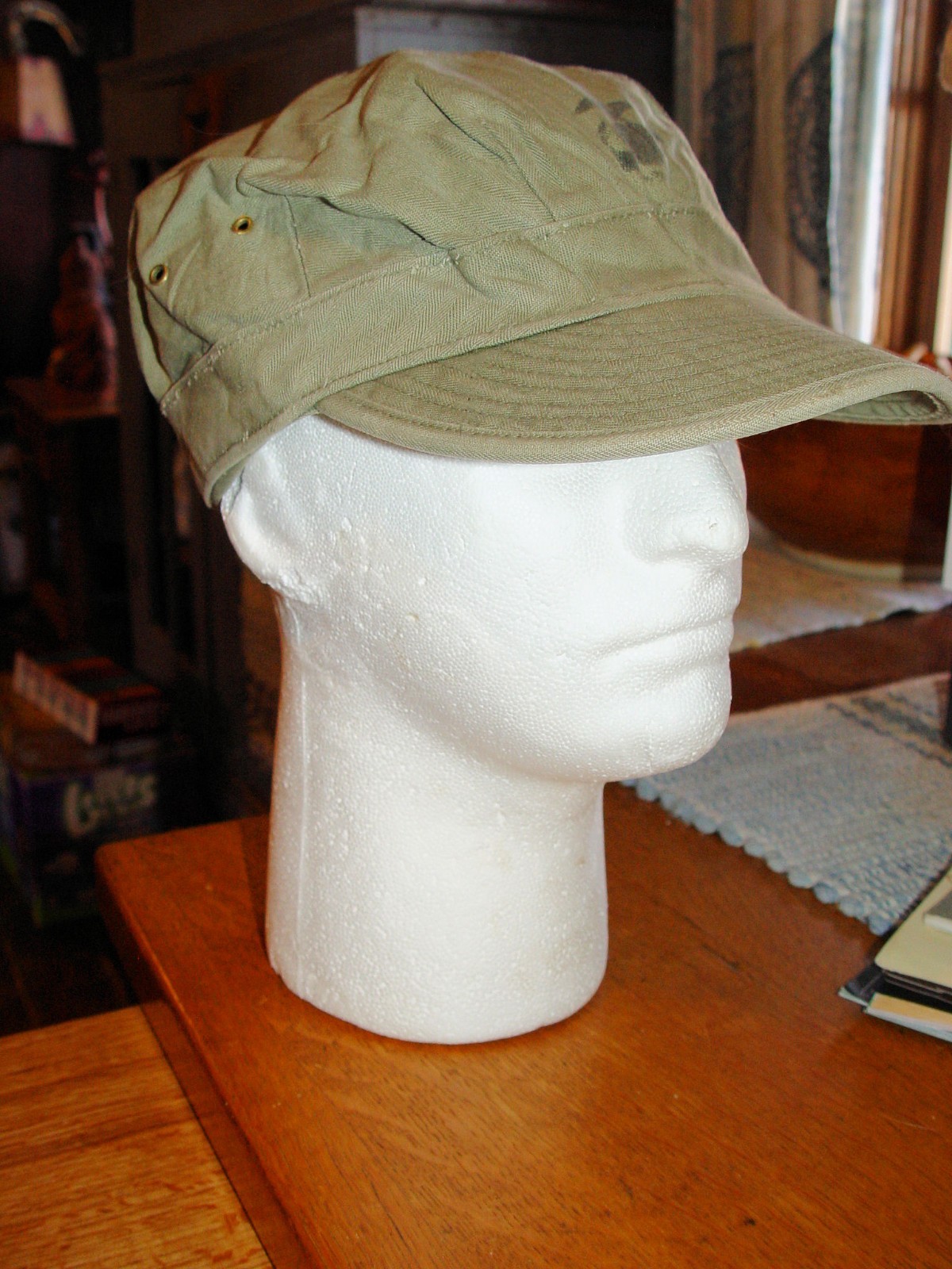 Original WWII USMC Marine Corps Cap Hat P44 HBT