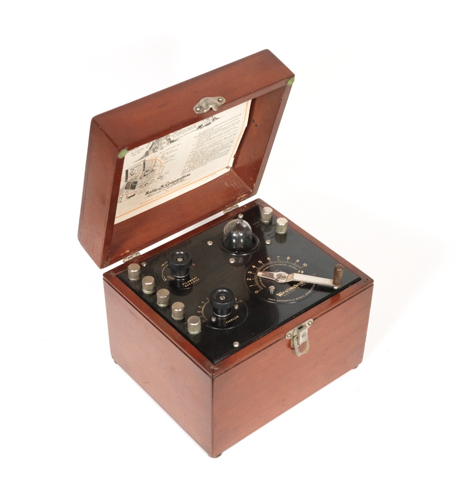 Mint, Working 1923 RCA Aeriola Sr. Radio w/Good Brass Base Tipped WD-11 In Box