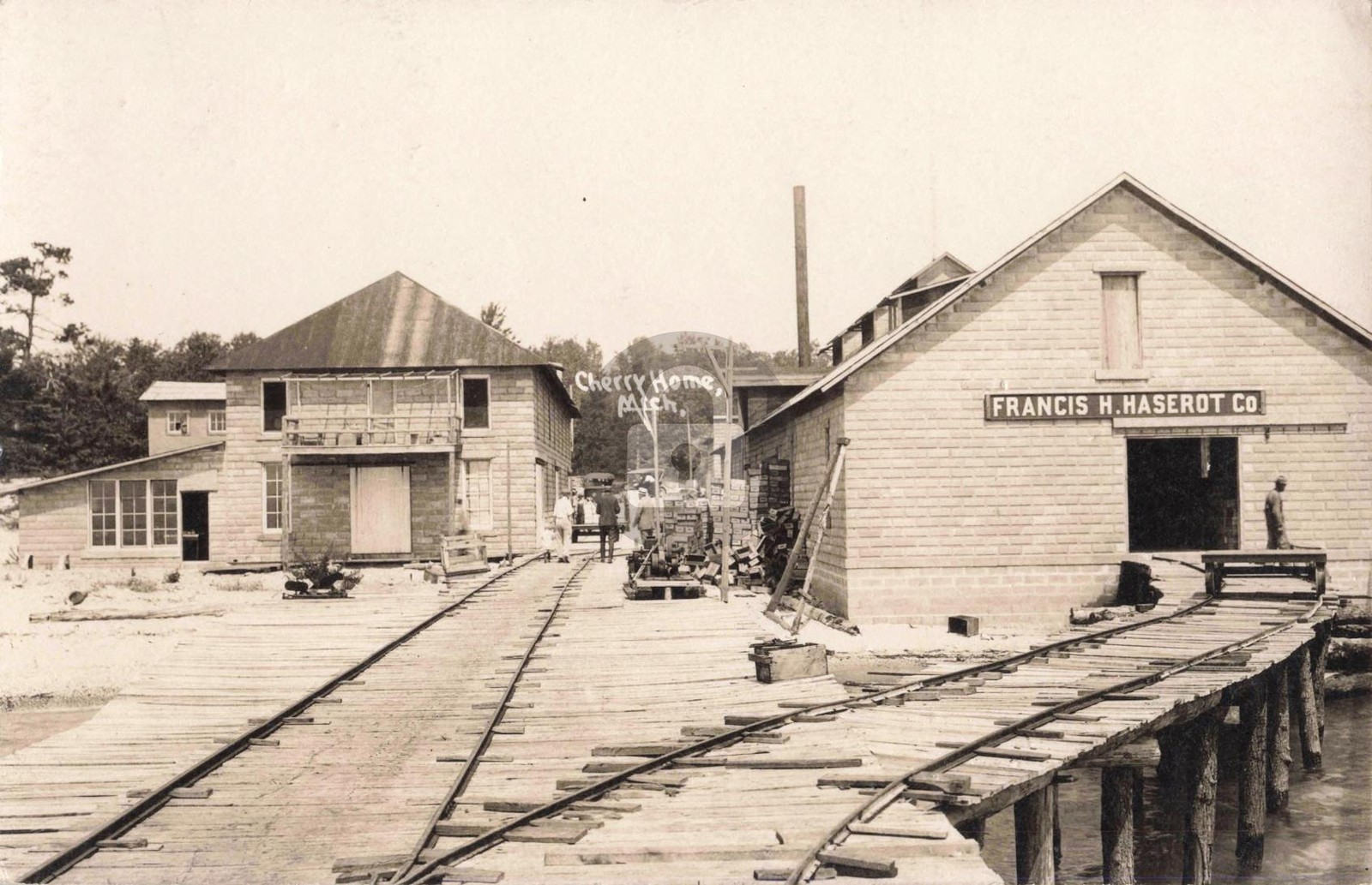 Railroad Tracks by Haserot Co., Cherry Home MI Michigan RPPC Photo Postcard COPY