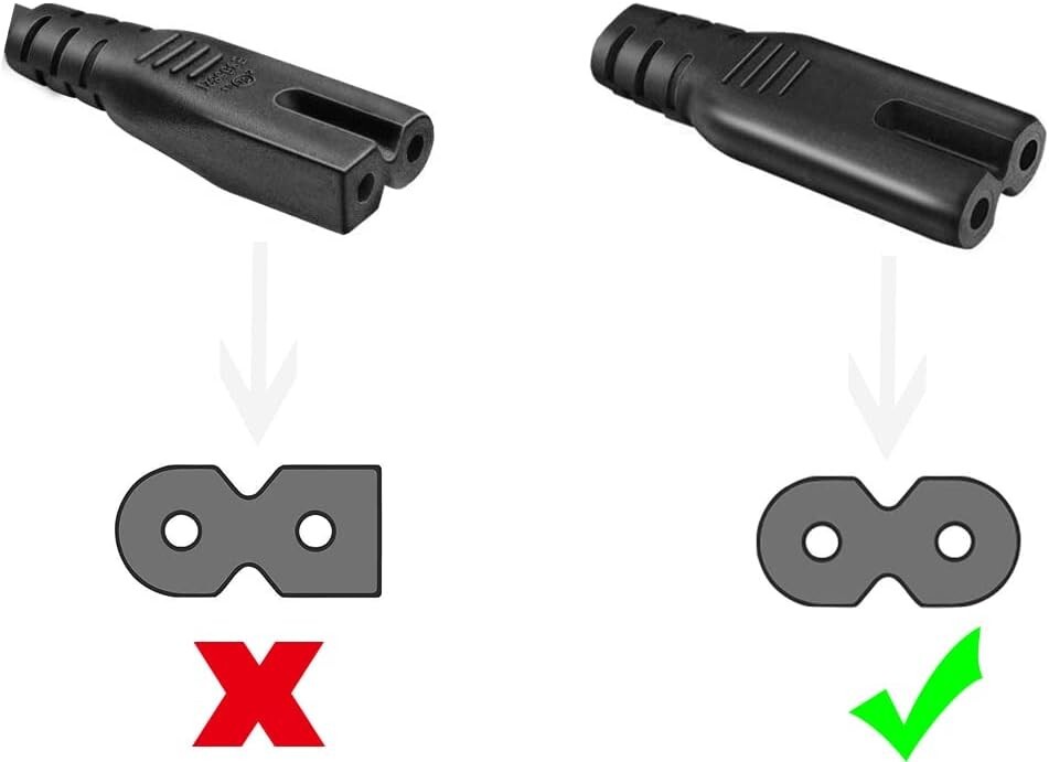 AC Power Cord 2 Prong Cable for PS 5 4 3 2 Slim XBOX PC Laptop PSV Monitor TV