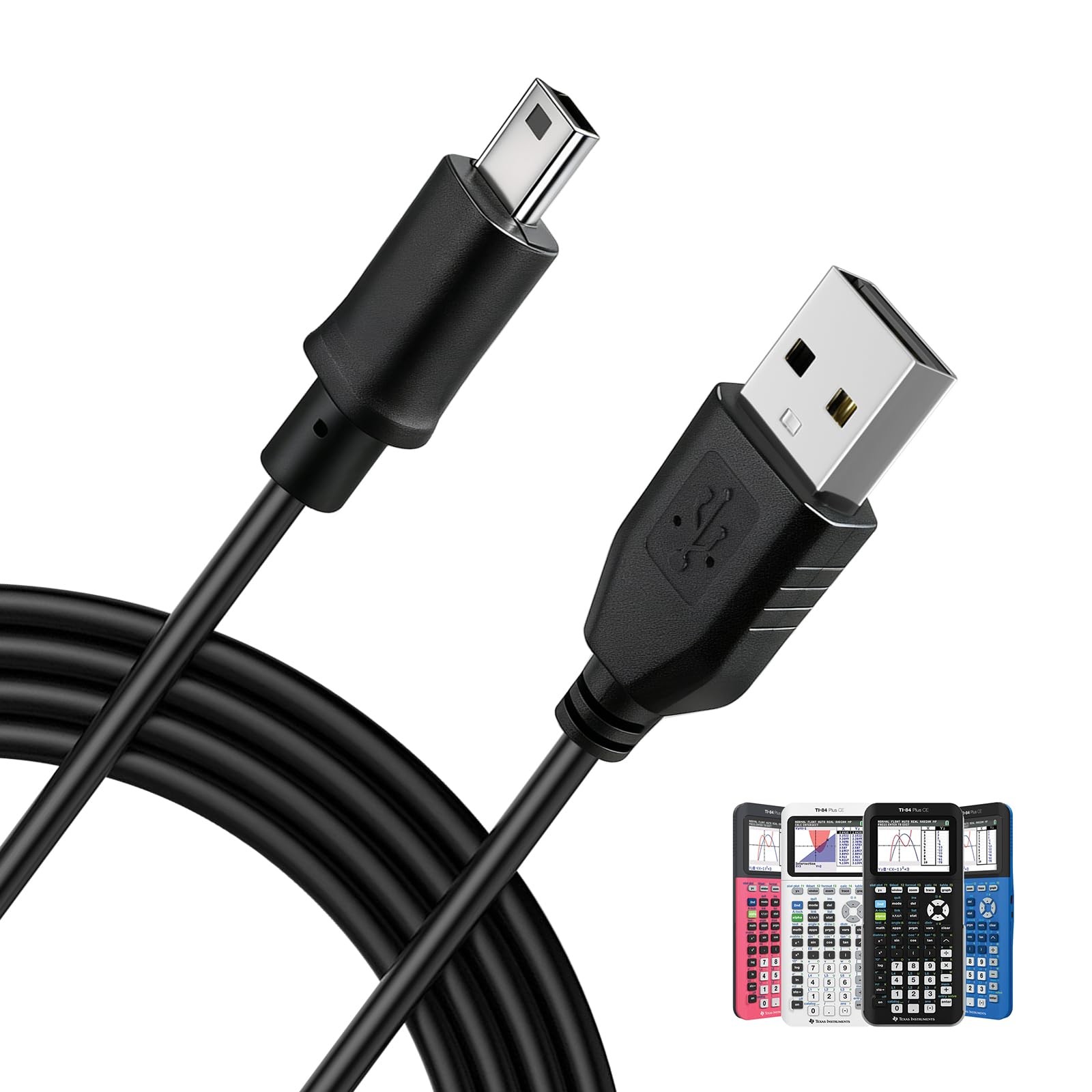 Ti-84 Plus ce Charger, ti84 Charger Cable for Texas Instruments Black
