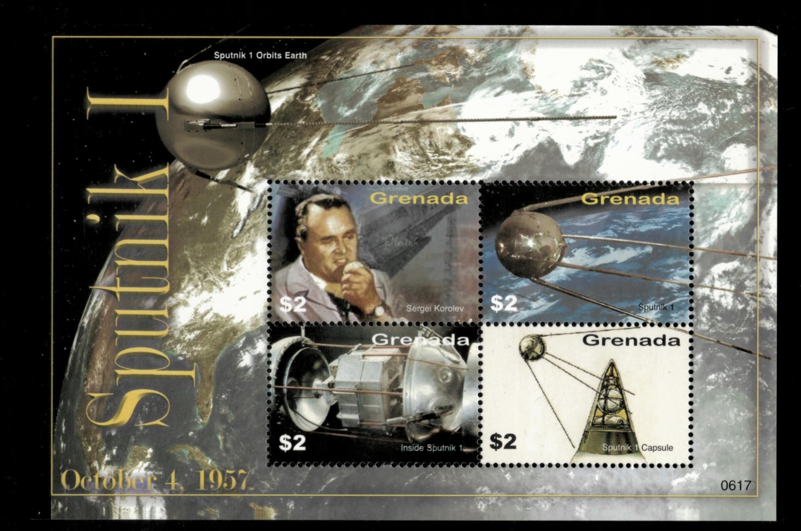 Grenada 2006 - Space Sputnik - Sheet of 4 Stamps - Scott #3601 - MNH