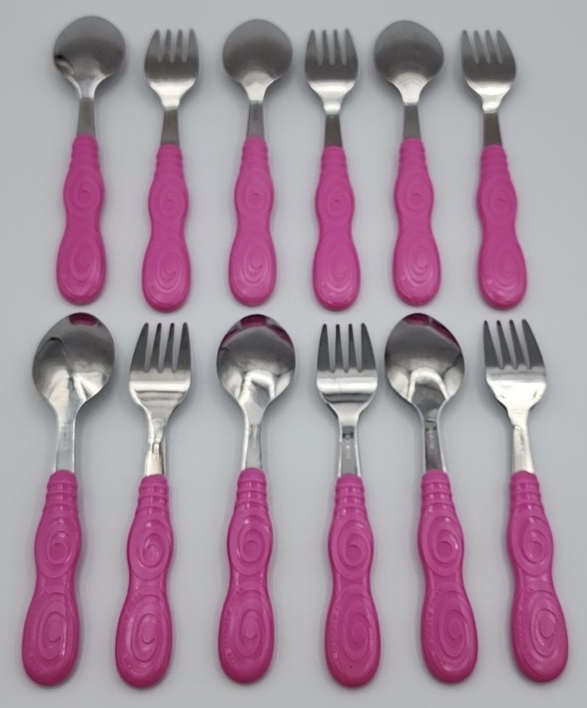 Pink Hello Kitty Children Kid's Toddler Flatware 6 Forks & 6 Spoons Zak Designs