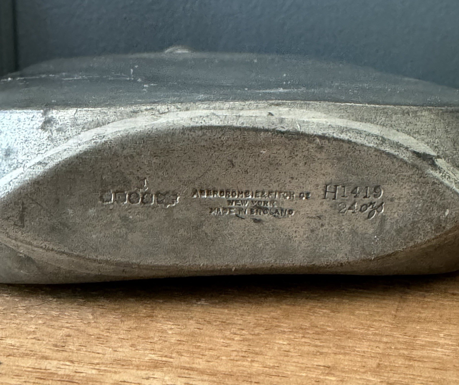 ANTIQUE PEWTER ABERCROMBIE & FITCH 24 OUNCE FLASK|CANTEEN WITH CHAIN