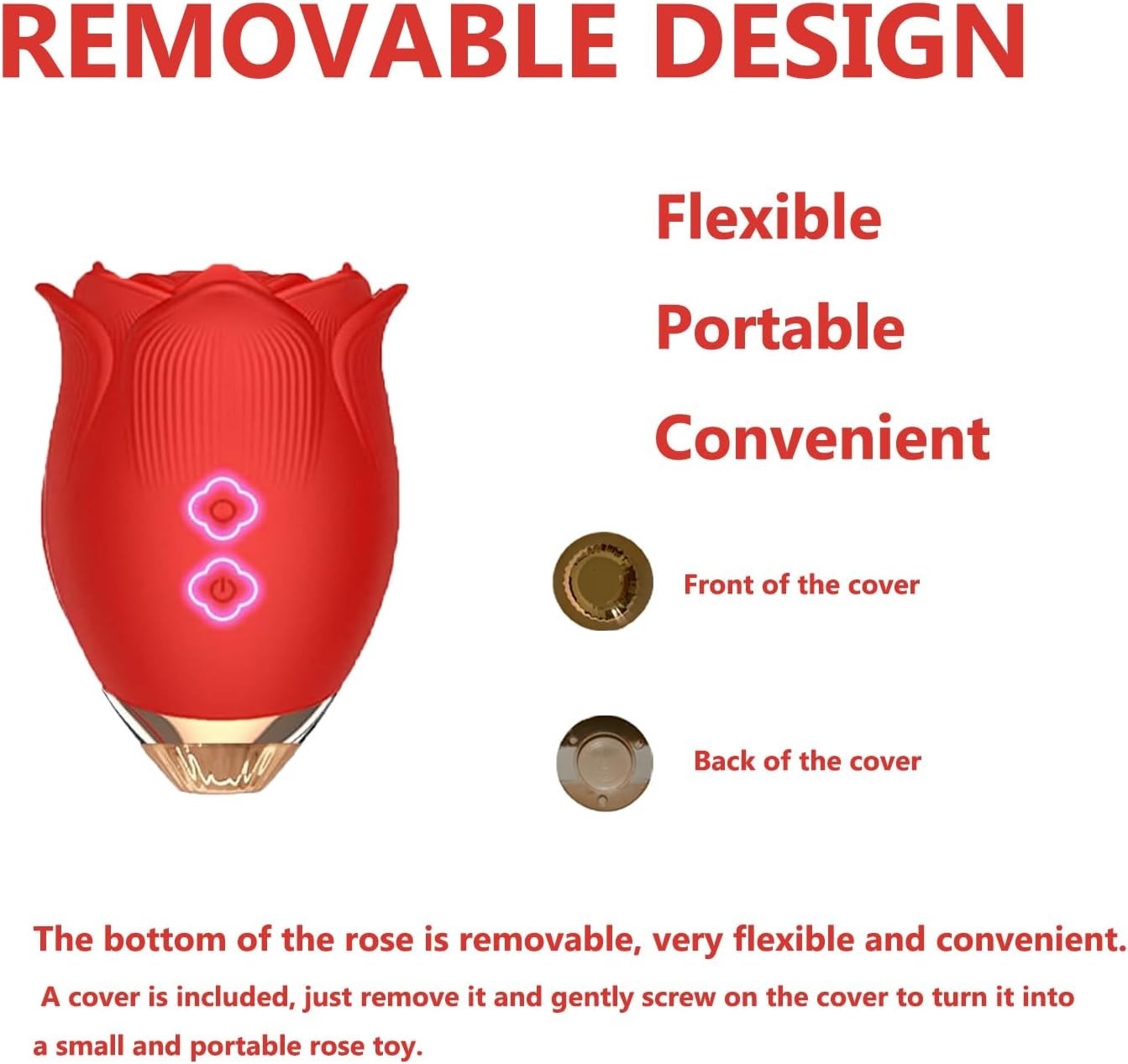 Rose Shape Sucking Vibrator Clitoral G-spot Suction Sex Toy 10 Speed WaterProof