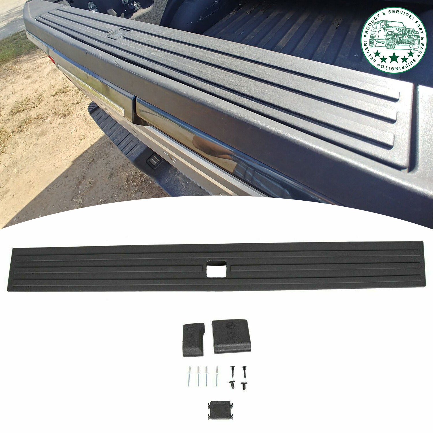 For 15-20 Ford F150 Tailgate Flexible Step Molding Cover W/ Release Button