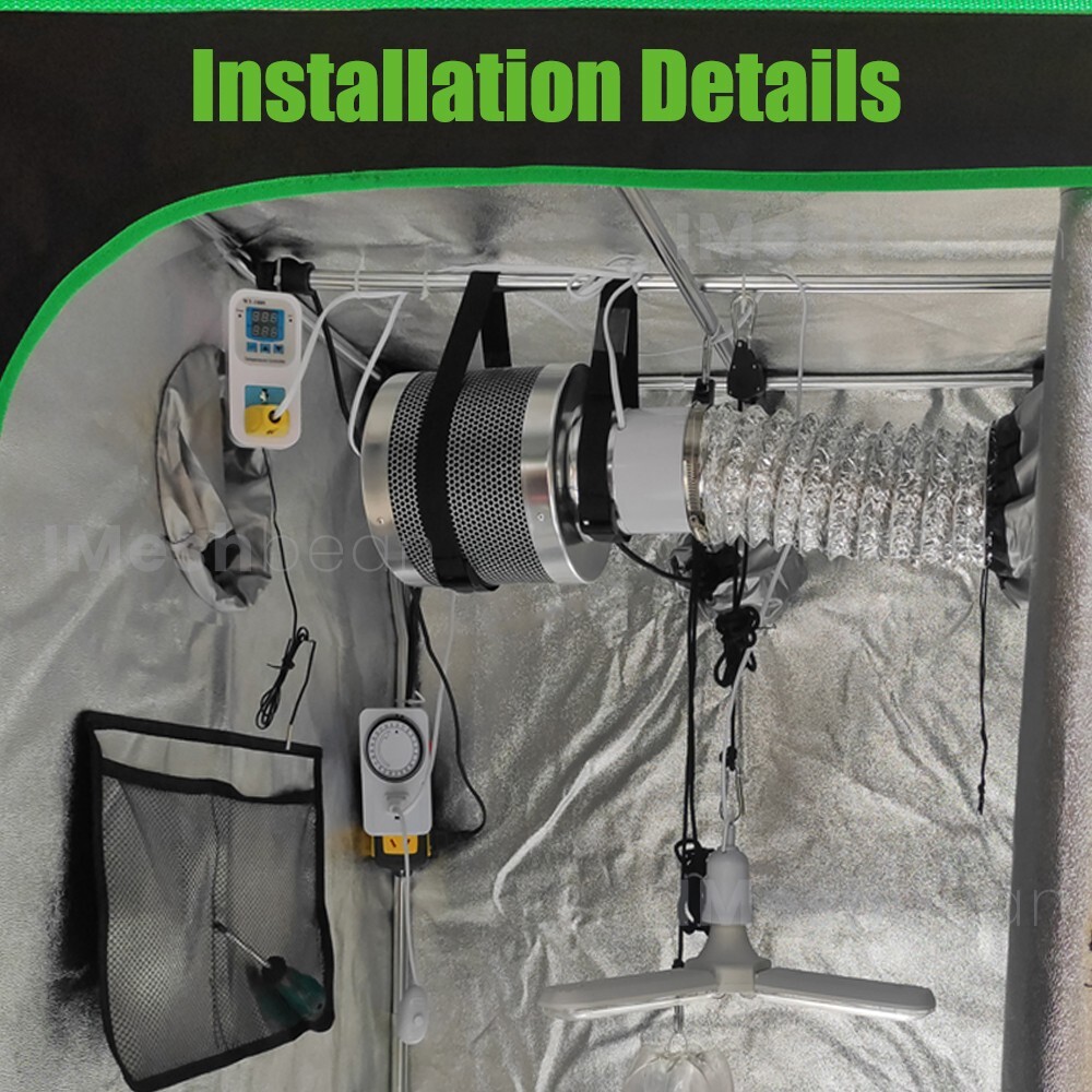 48"x48"x80" Complete Grow Tent Kit w/LED Full Spectrum Grow Light+Air Filter Kit