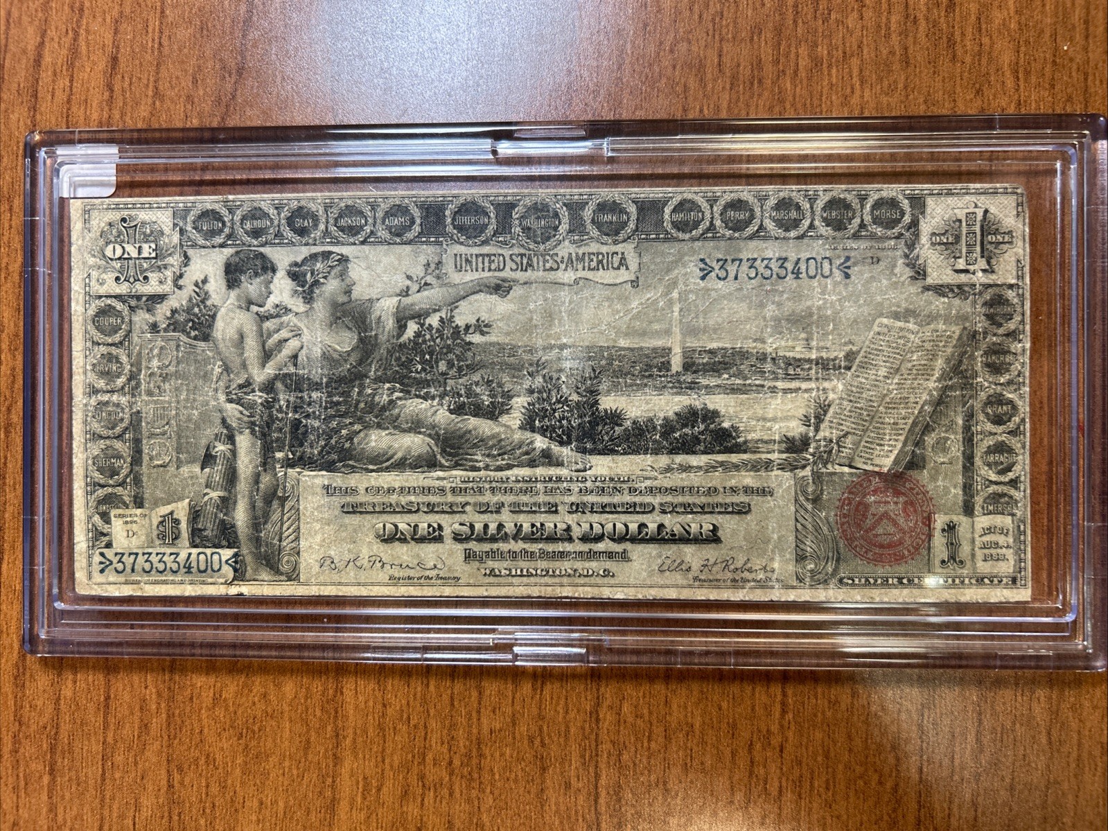 1896 $1 Educational Silver Certificate Well Circulated