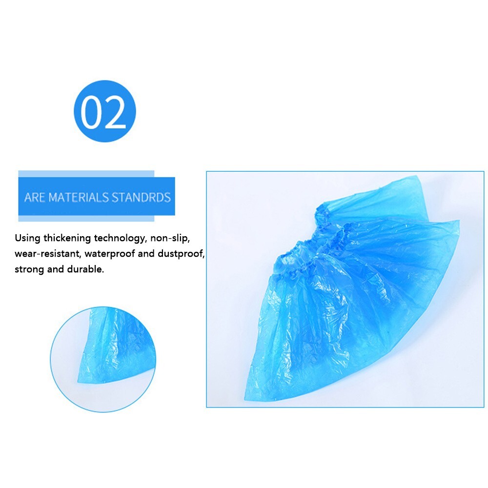 100 pieces of High Elastic Disposable Plastic Shoe Covers Hotel/Home Waterproof