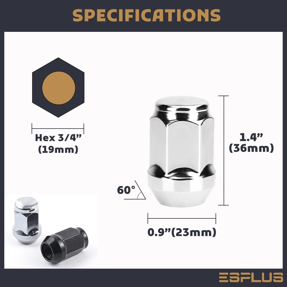 [20] Chrome 12x1.5 Acorn Lug Nut Fit Chevy Corvette Cruze Impala Malibu Track