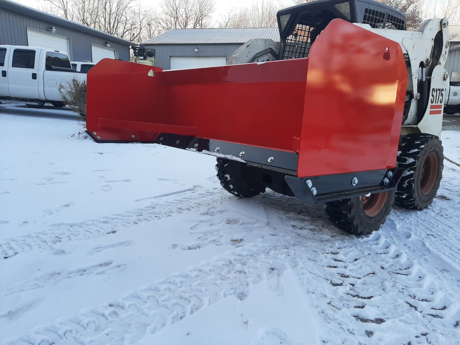 8' Bobcat 30" Snow Pusher Box Skid steer Commercial Plow Box CAT Case Protech
