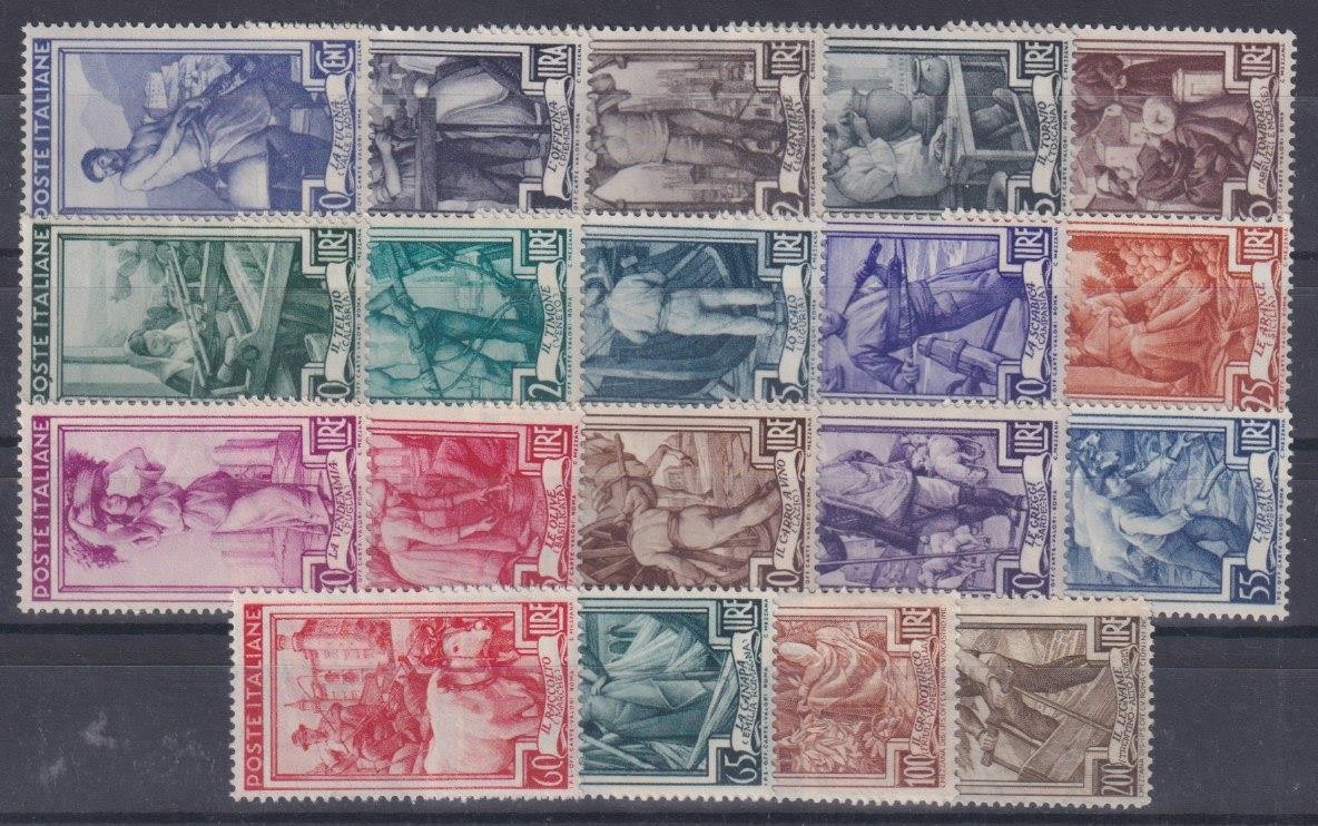 ITALY 1950 ITALY AT WORK cplt set, Sc. 549-567, wmk wheel  MNH / M543