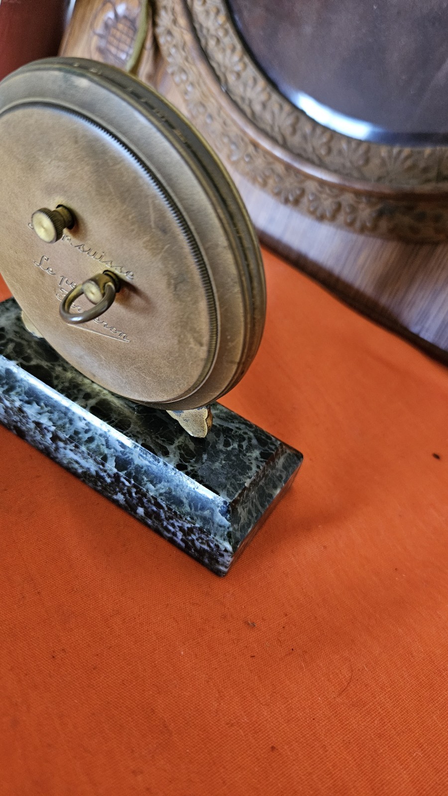 Vintage Swiss Desk Clock Animated Hand Painted, Working, Le Petit Ferguson.