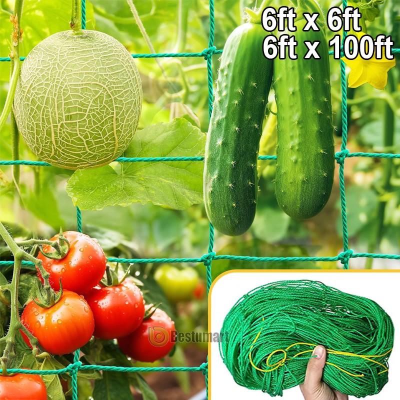 6-100FT Plant Trellis Netting for Climbing Plants Outdoor Garden Plant Grow Net