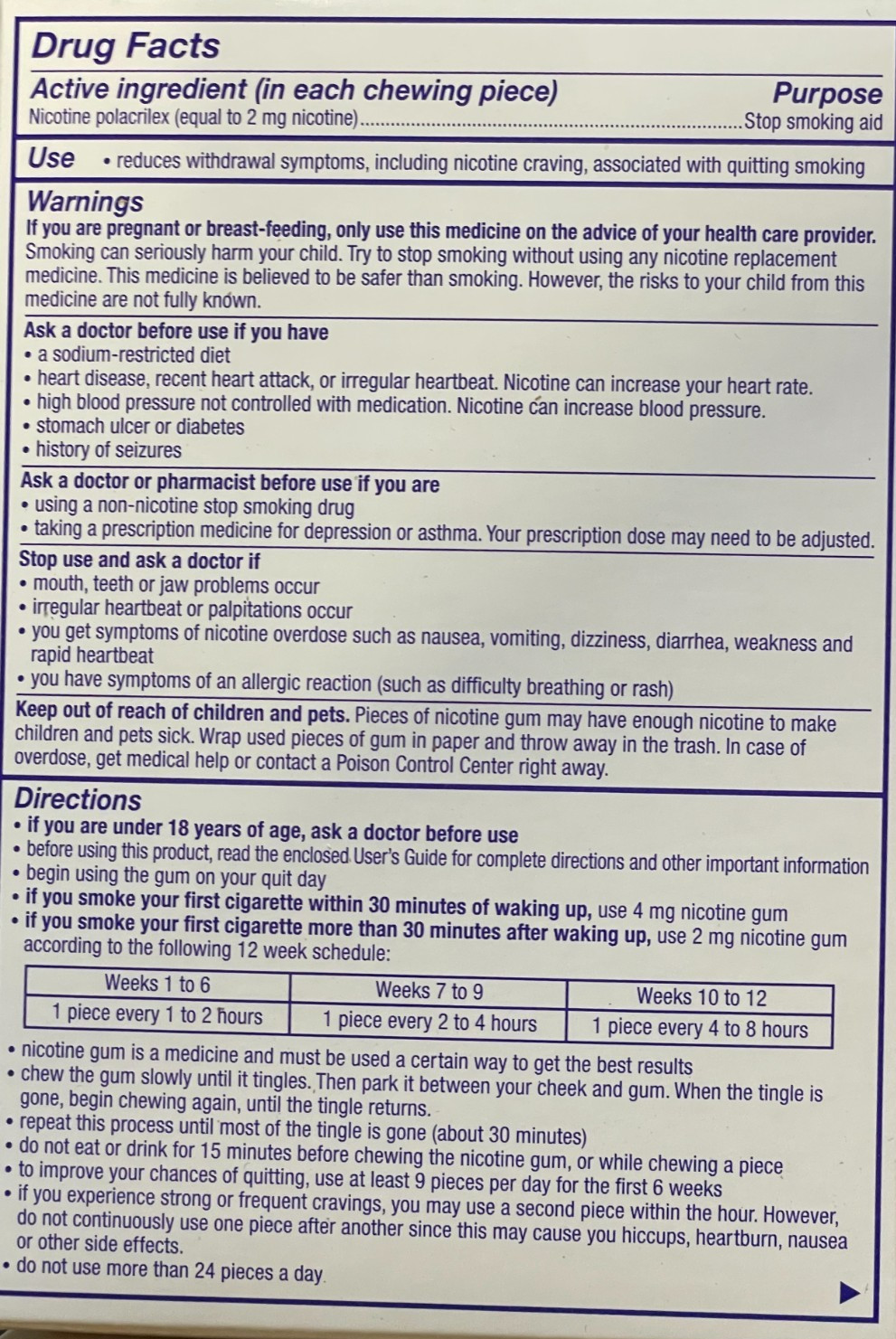 Nicorette White Ice Mint Nicotine Gum 2mg - 200 Count Exp 01/2028