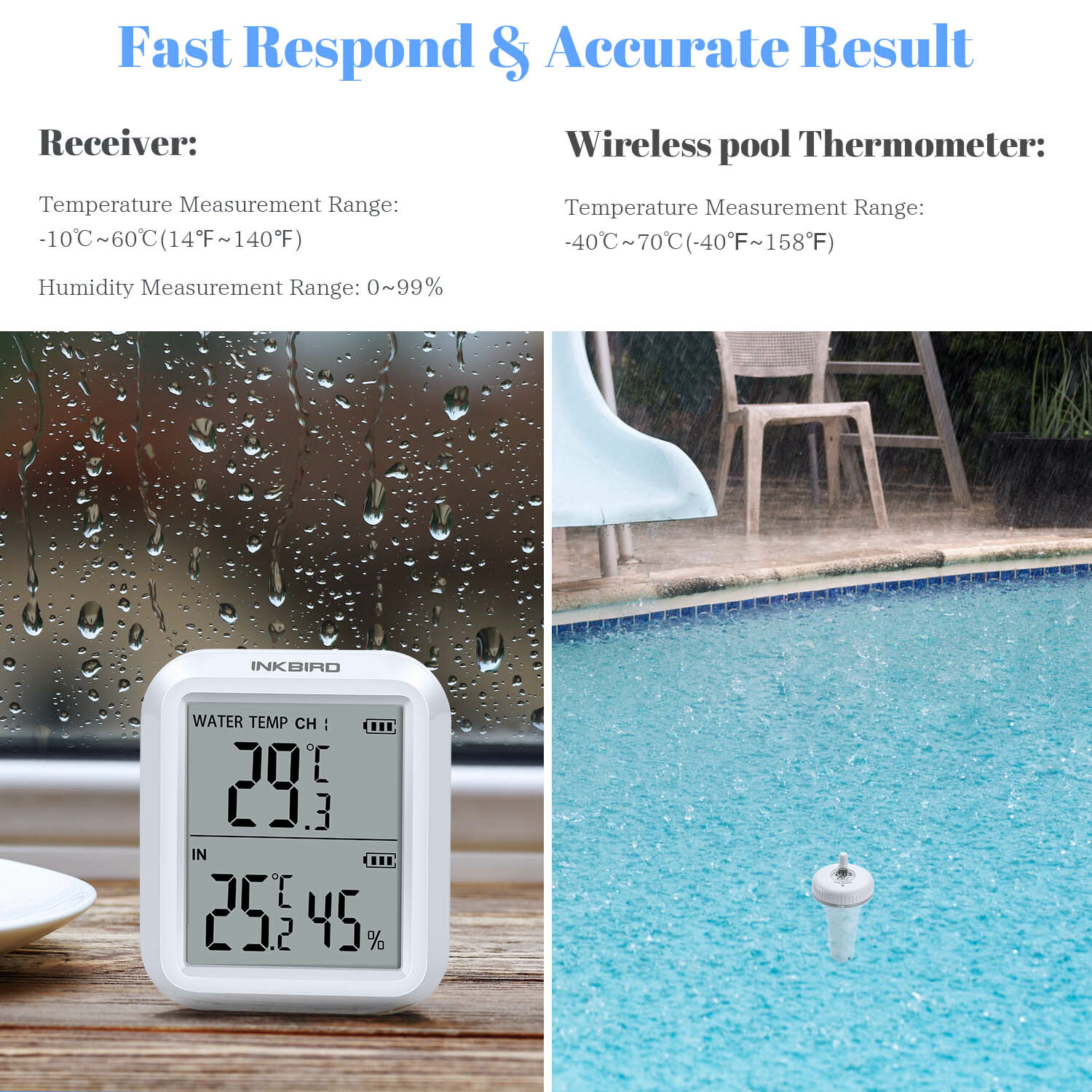 Floating Spas Thermometers Wireless Remote Swimming Pool Water Temperature Test