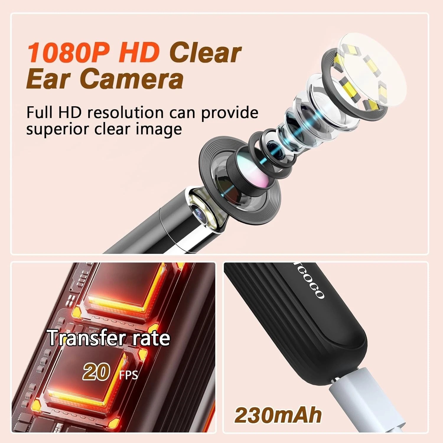 Ear Wax Removal Tool Kit With 1080P HD Otoscope Ear Wax Cleaner for Adults Kids