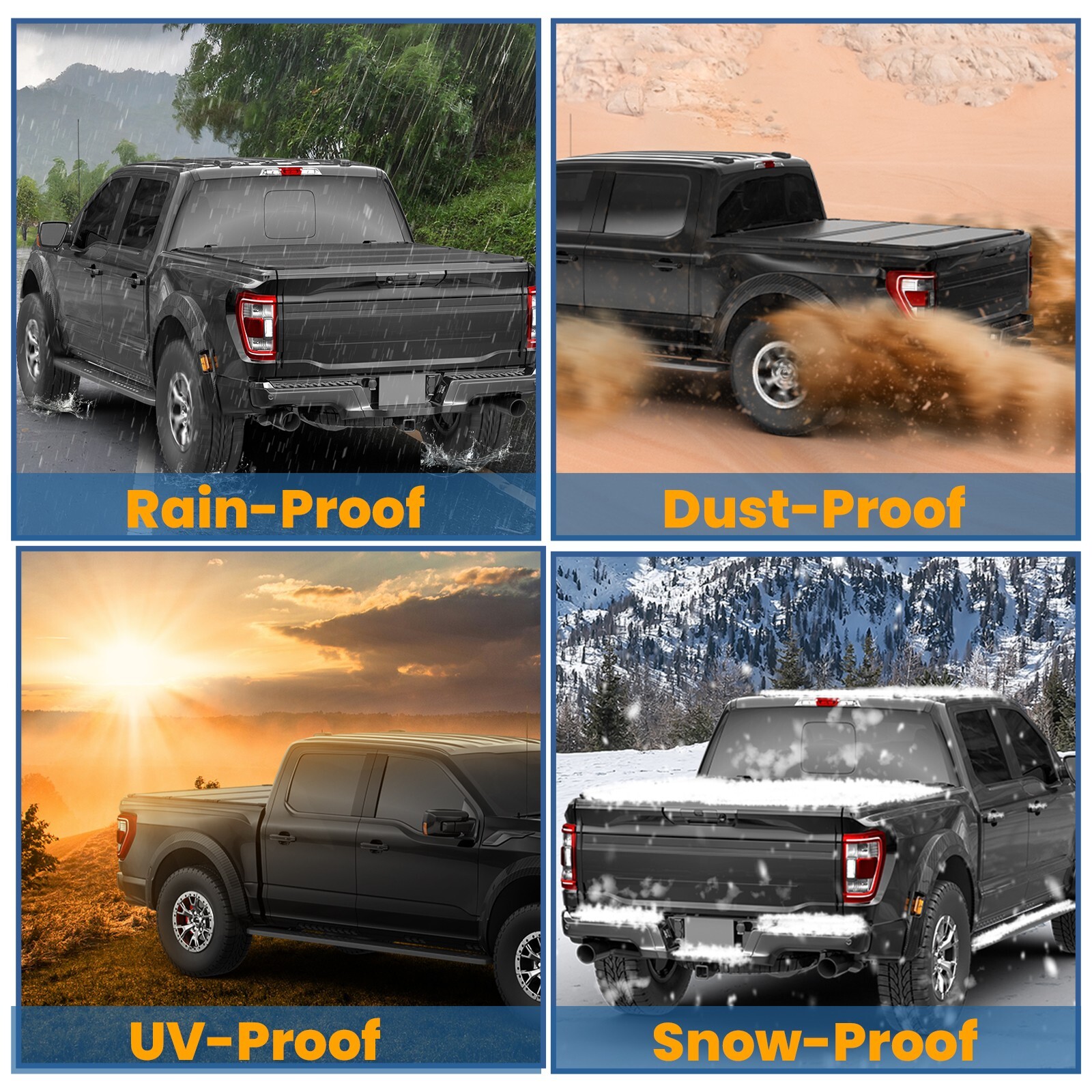 4.5ft 4.6ft Tri-Fold Hard Tonneau Cover For 2022-2025 Ford Maverick Truck Bed