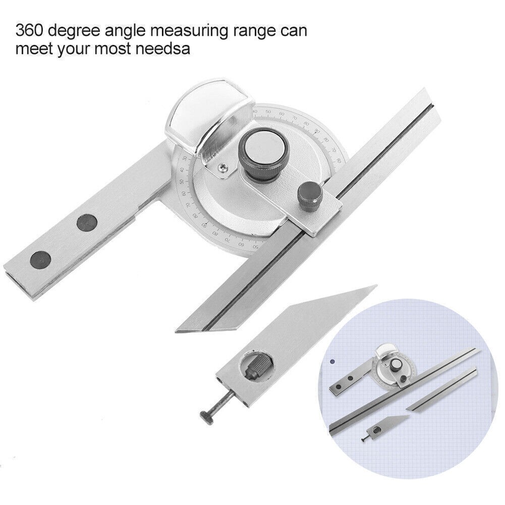 360 Degree Steel Universal Bevel Protractor Angle Finder Measuring Ruler