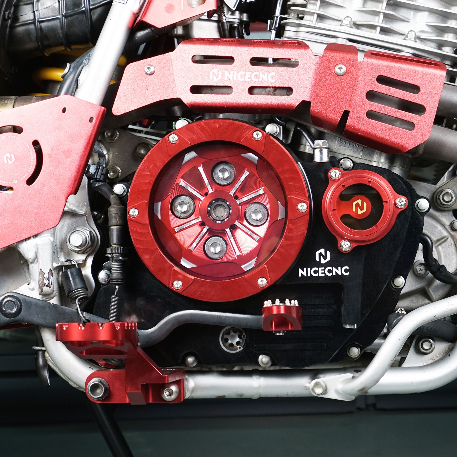 For Honda XR650L 1993-2025 NICECNC Transparent Clutch Cover Oil Filter Cap Guard